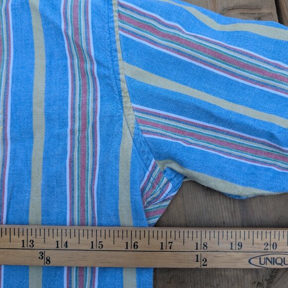 Polo by Ralph Lauren Button-Up Shirt Men's L Blue Striped Collared Casual Cotton - Picture 6 of 8